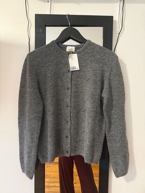 H&M Gray Button-Up Crewneck Cardigan